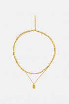 Stacked Necklace with Paperclip & Charm